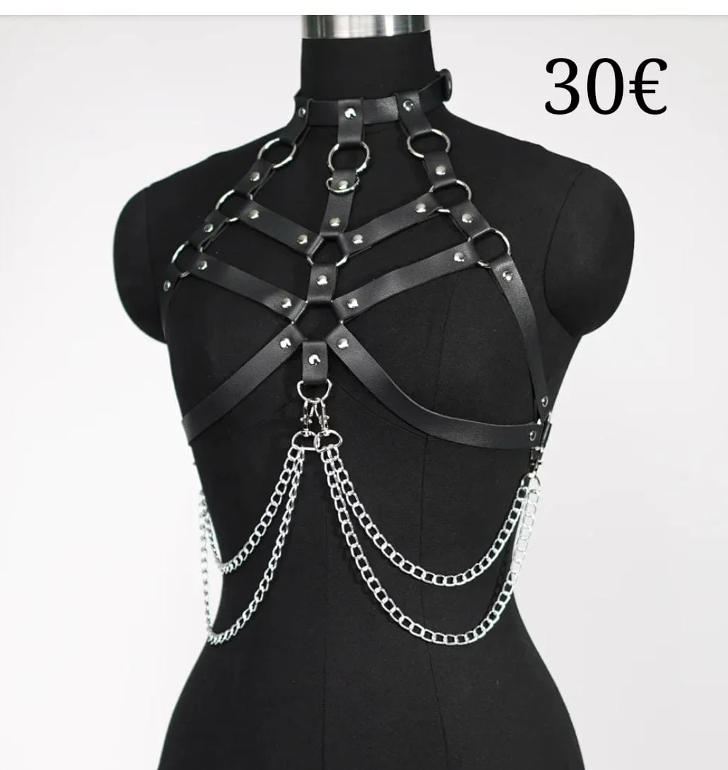 Leather and Chains Harness